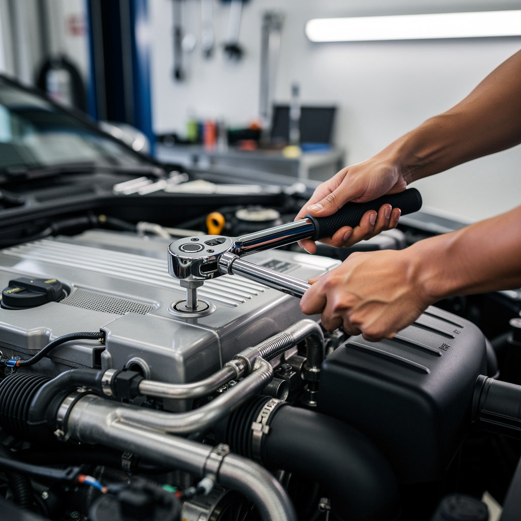 Eli Vigderson's European Car Repairs Inc technician performing specialized diagnostics on a European luxury vehicle in San Diego